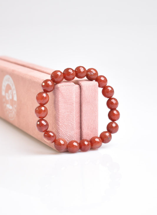 Red Agate Gemstone Bracelet - 10mm