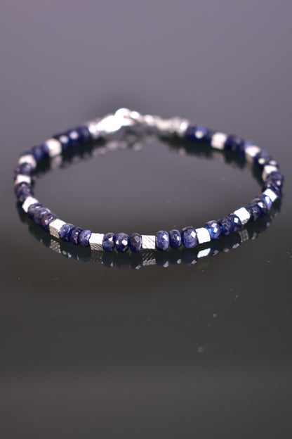 Sapphire Gemstone 925 Sterling Silver Bracelet