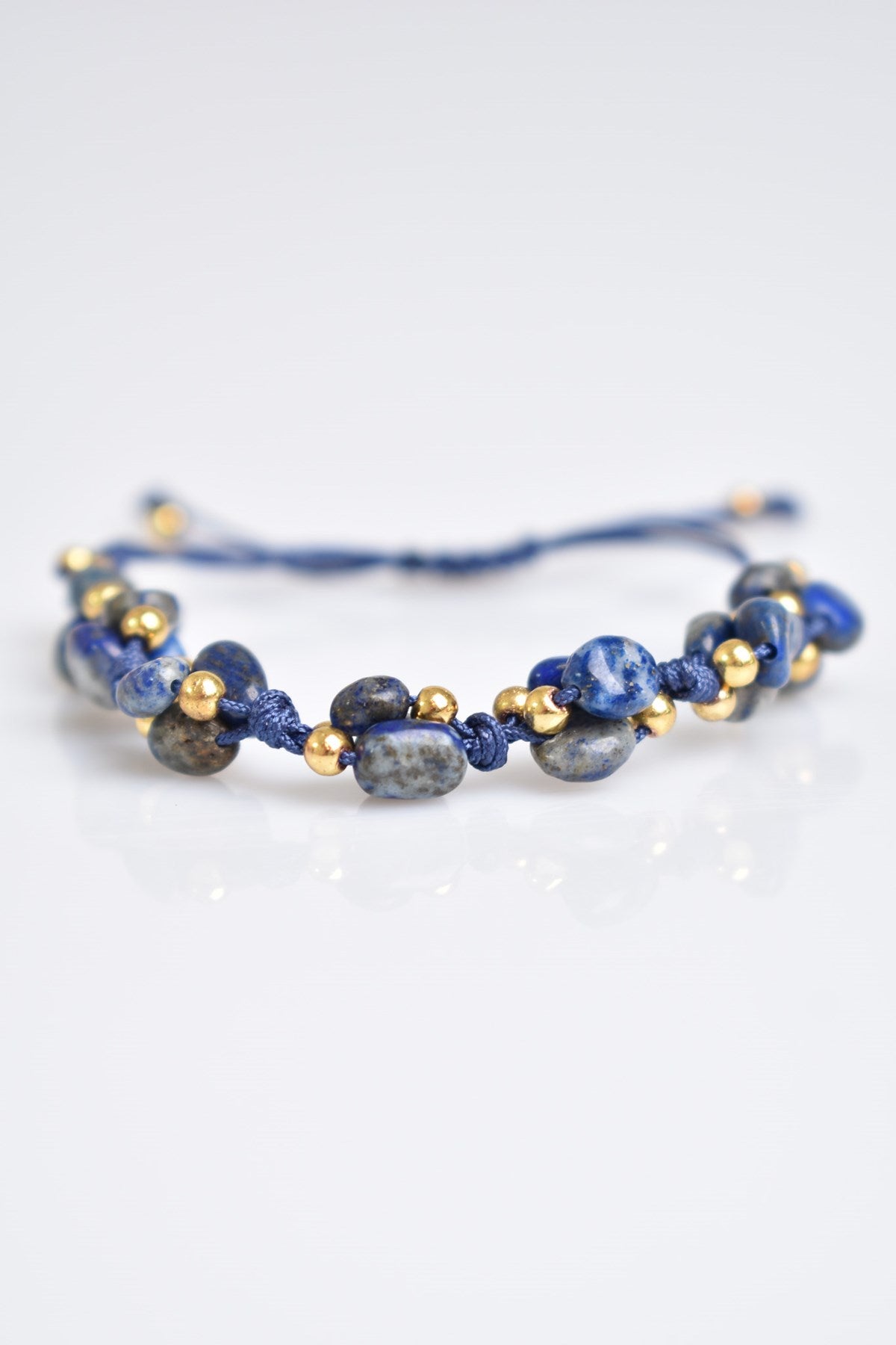 Lapis Lazuli Natural Gemstone Macrame Bracelet