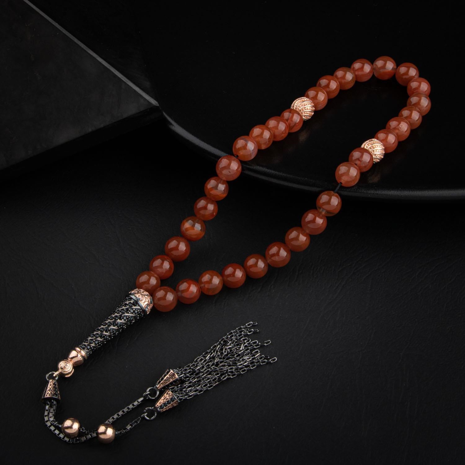 Yemen Agate Gemstone Prayer Beads - 8mm /33pc