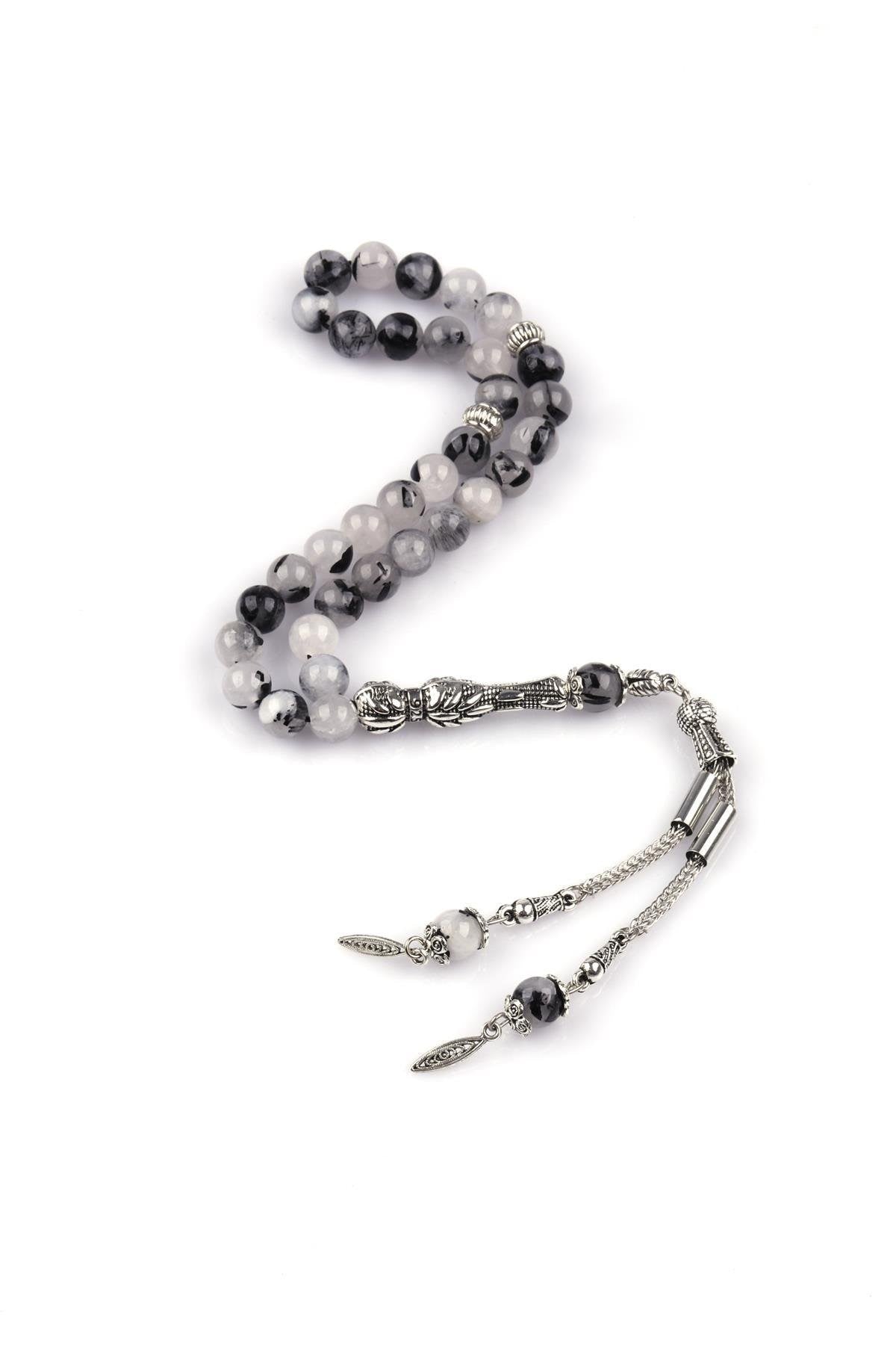 Rutile Quartz Gemstone Prayer Beads - 8mm / 33pc