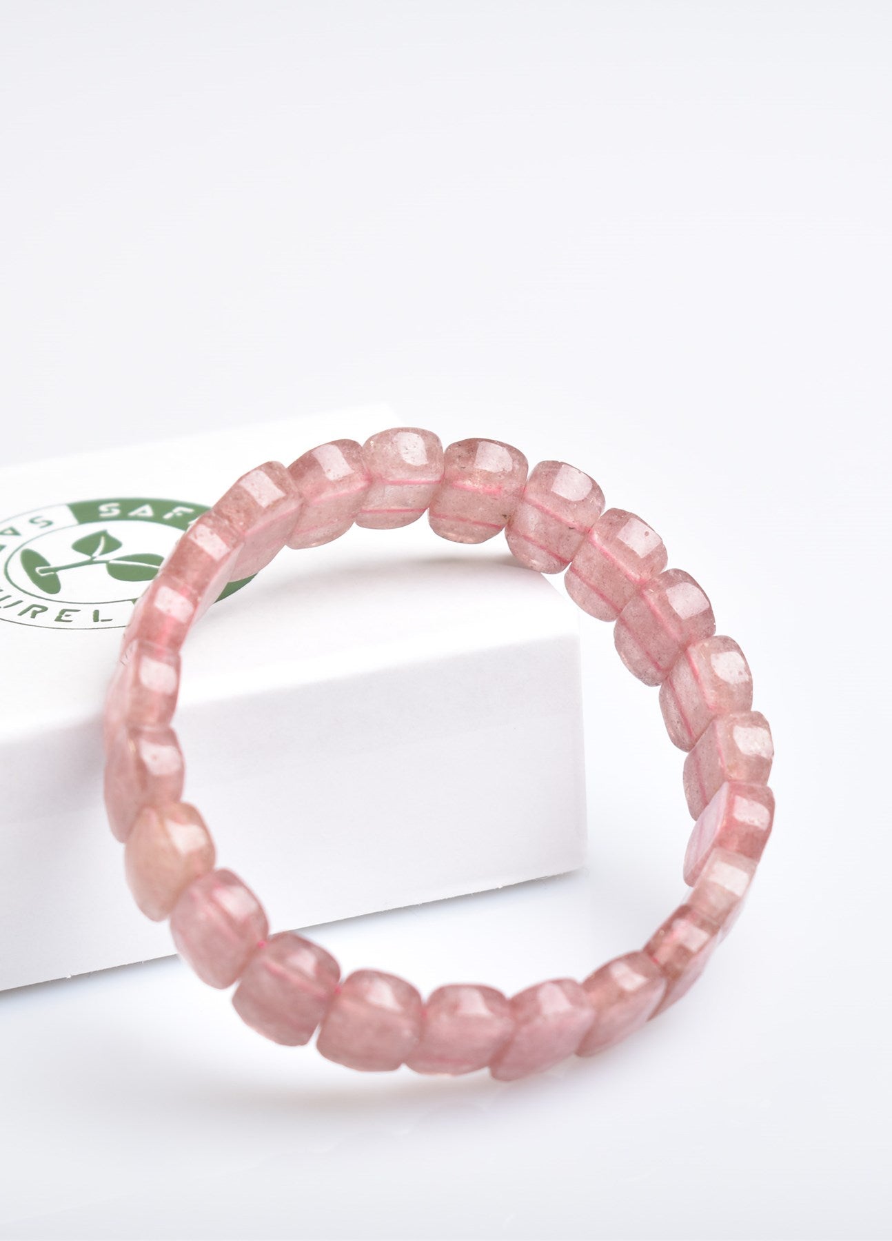 Strawberry Quartz Natural Gemstone Bracelet 9x14mm Rectangle Cut