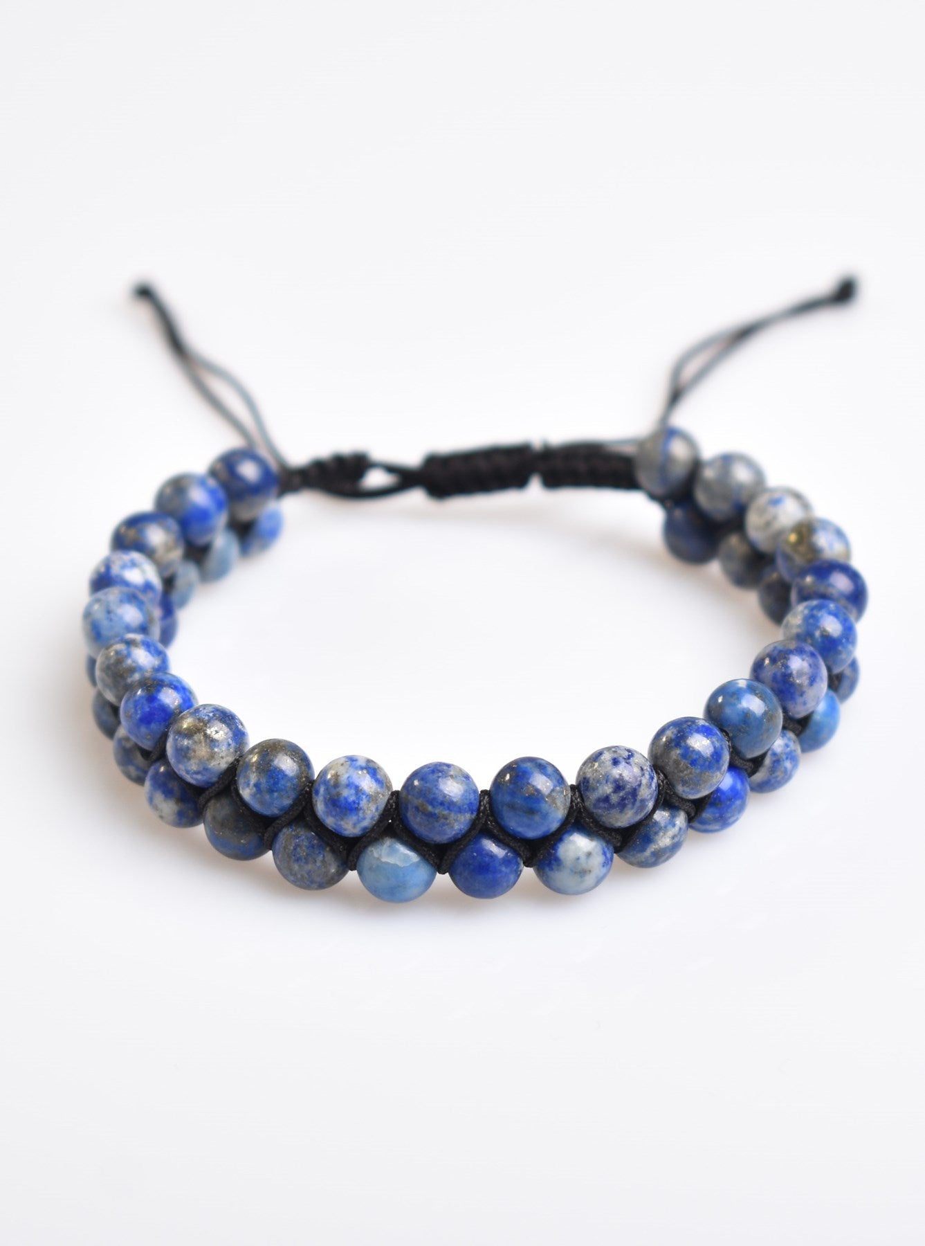 Lapis Lazuli Natural Gemstone Macrame Bracelet 6mm