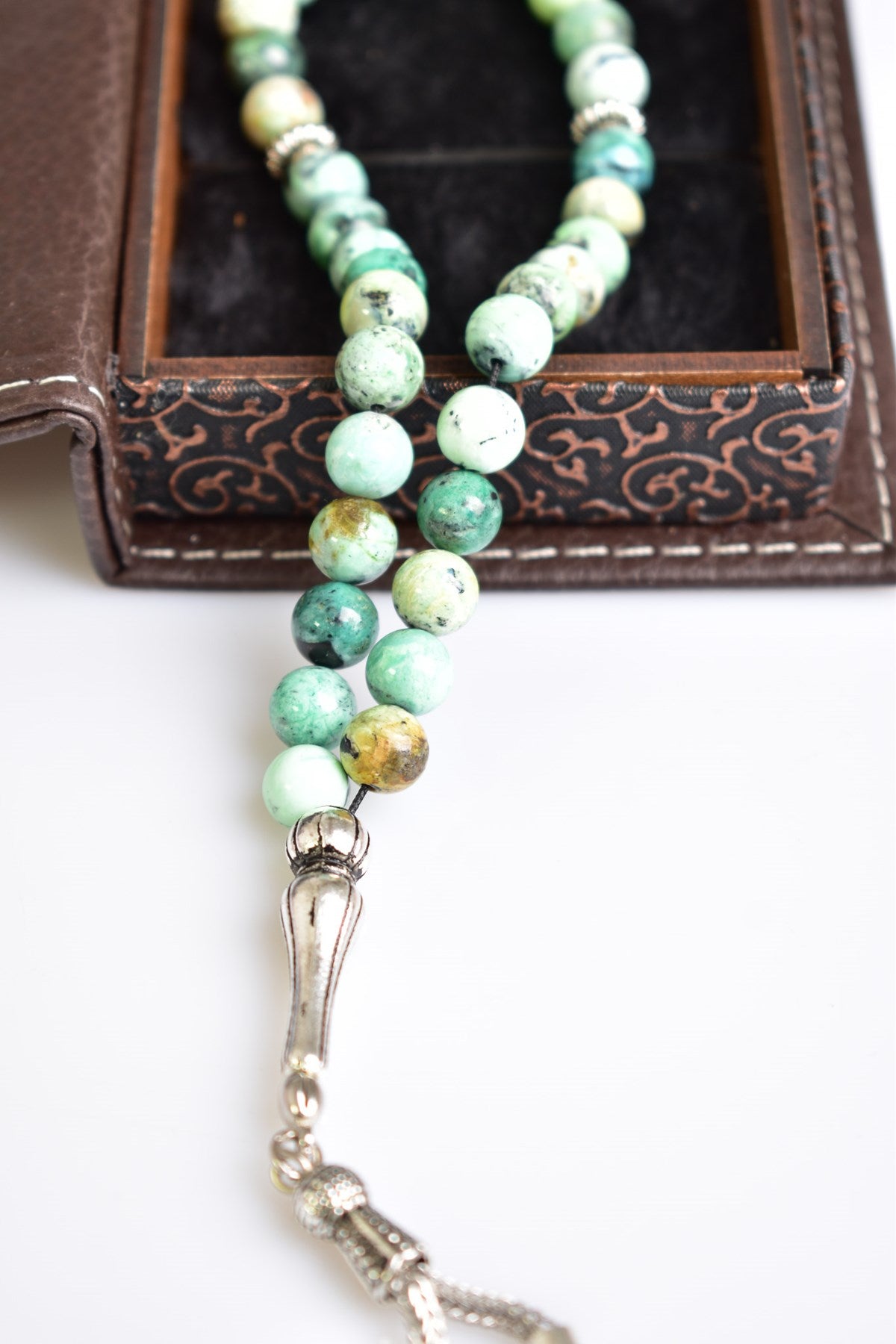 Chrysocolla Gemstone Prayer Beads - 8mm / 33pc