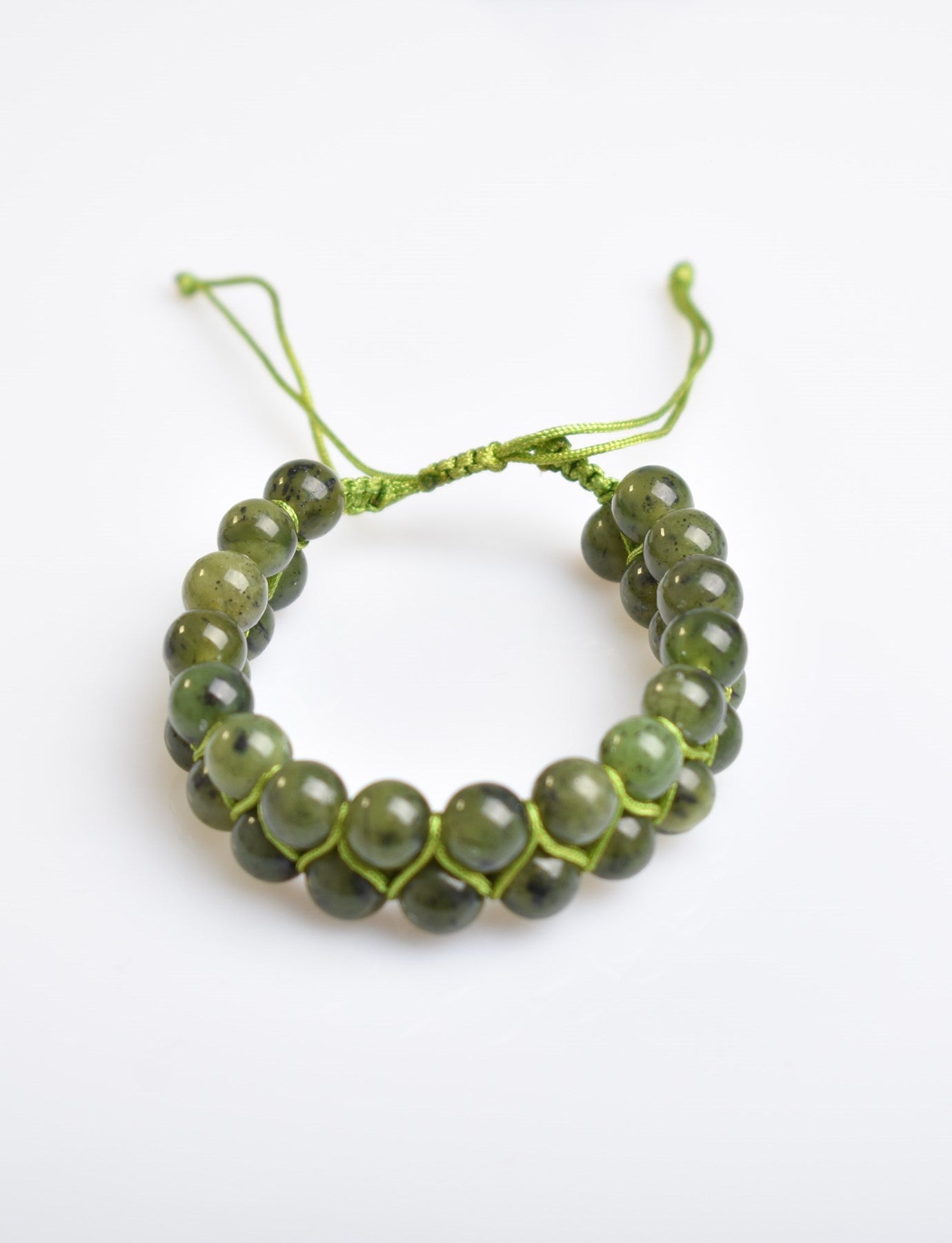 Jade Natural Gemstone Macrame Bracelet 8mm
