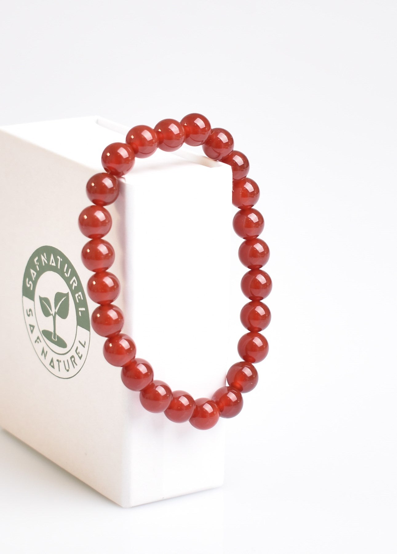 Red Agate Natural Gemstone Bracelet 8mm