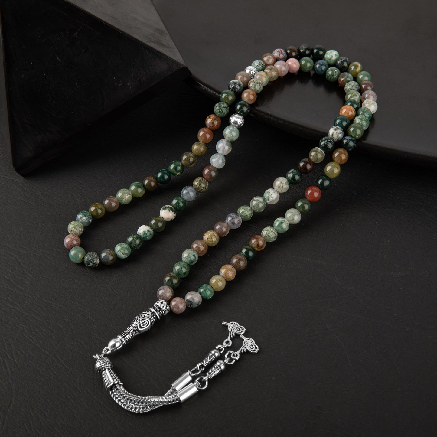 Indian Agate Gemstone Prayer Beads