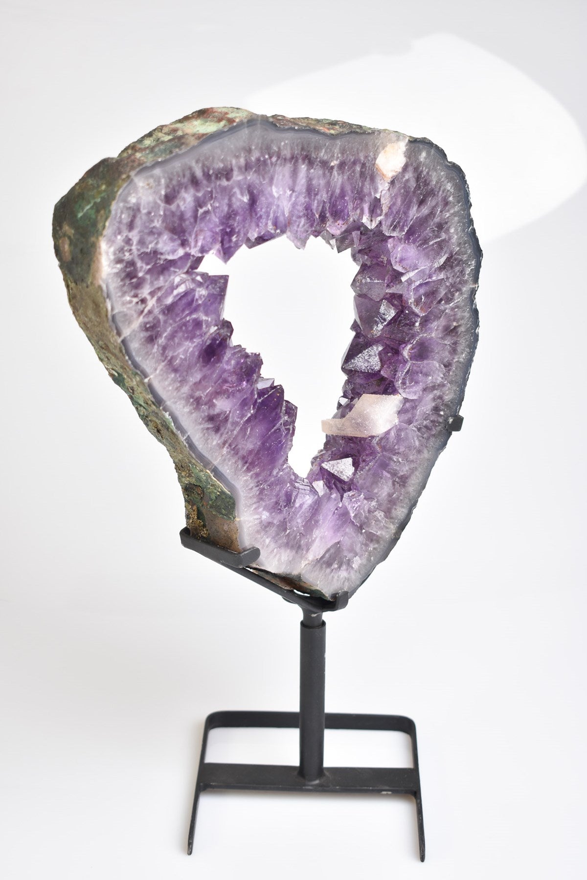 Large Brazilian Amethyst Geode Ring on Custom Stand