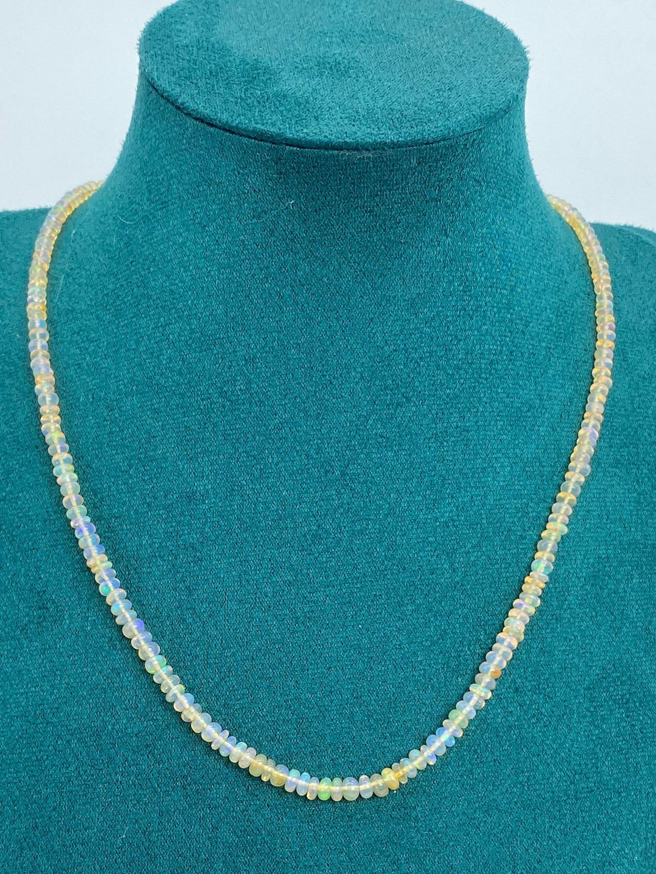 Ethiopian Opal A++ Gemstone Necklace 3mm
