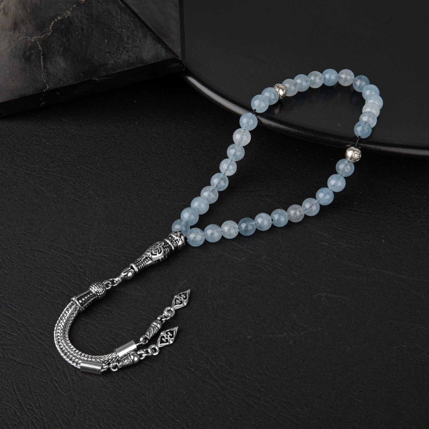 Aquamarine Gemstone Prayer Beads - 6mm / 33pc