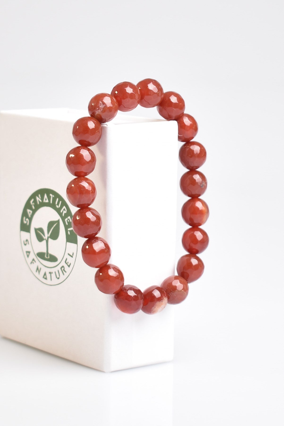 Red Agate Natural Gemstone Bracelet 10mm