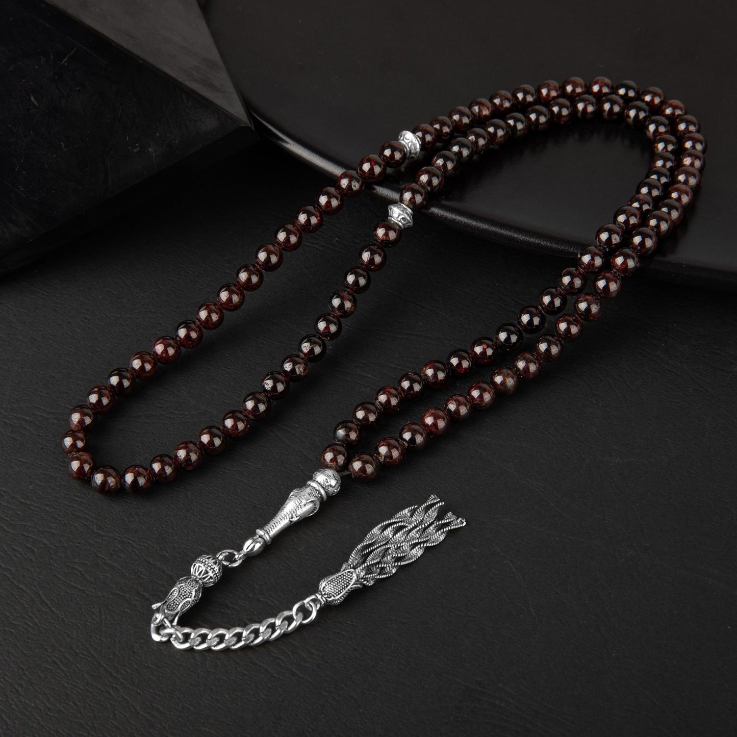 Maroon Garnet Gemstone Prayer Beads - 6mm / 99pc