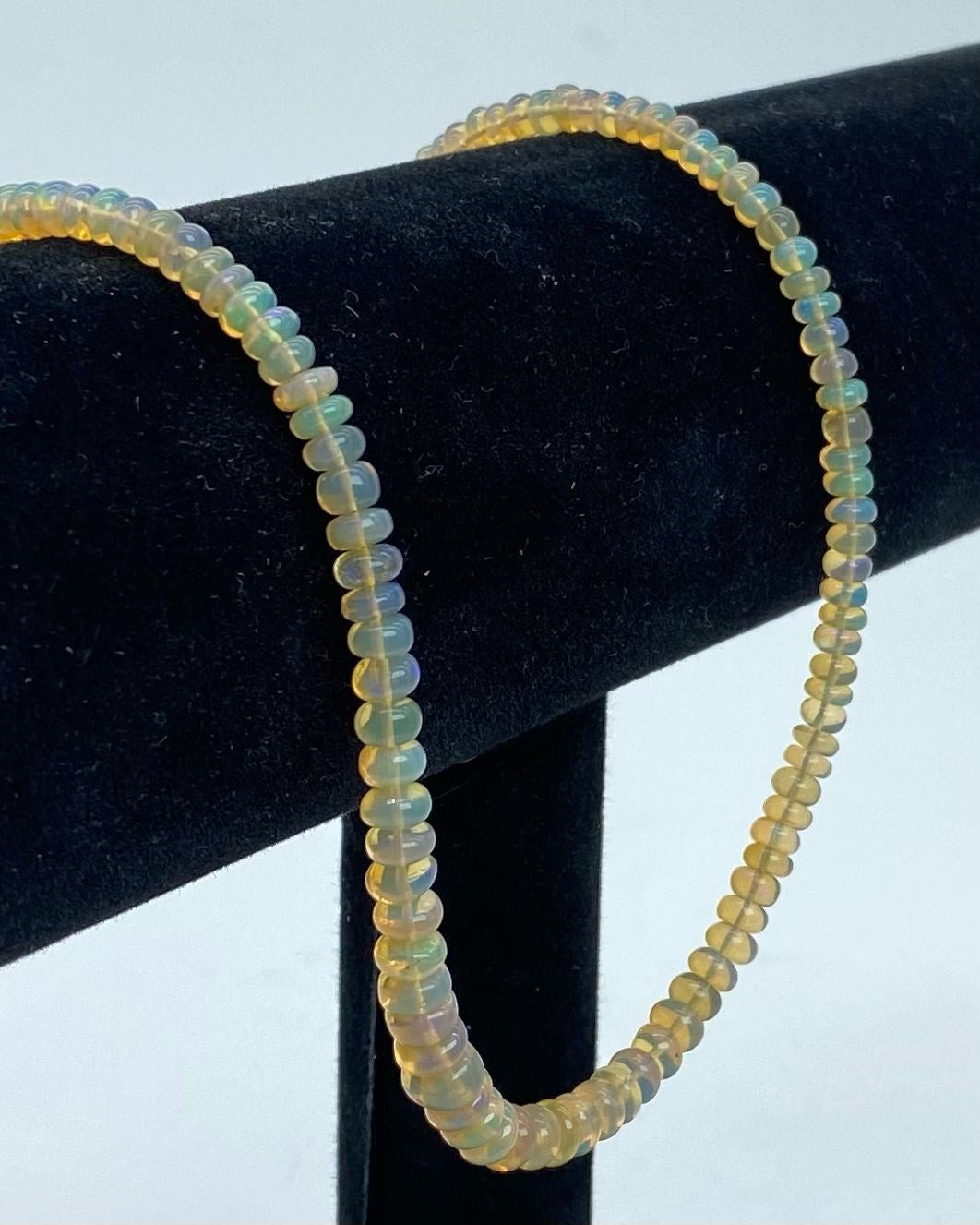 Ethiopian Opal A++ Gemstone Necklace 4mm