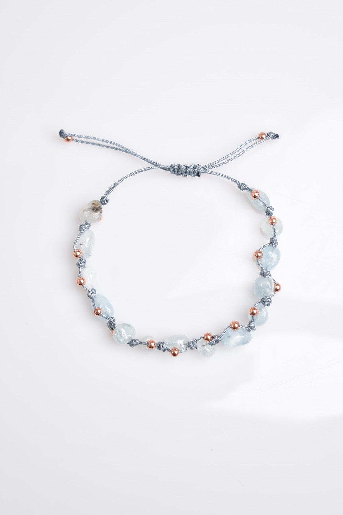Aquamarine Natural Gemstone Macrame Bracelet