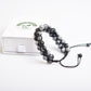 Snowy Obsidian Natural Gemstone Macrame Bracelet 8mm