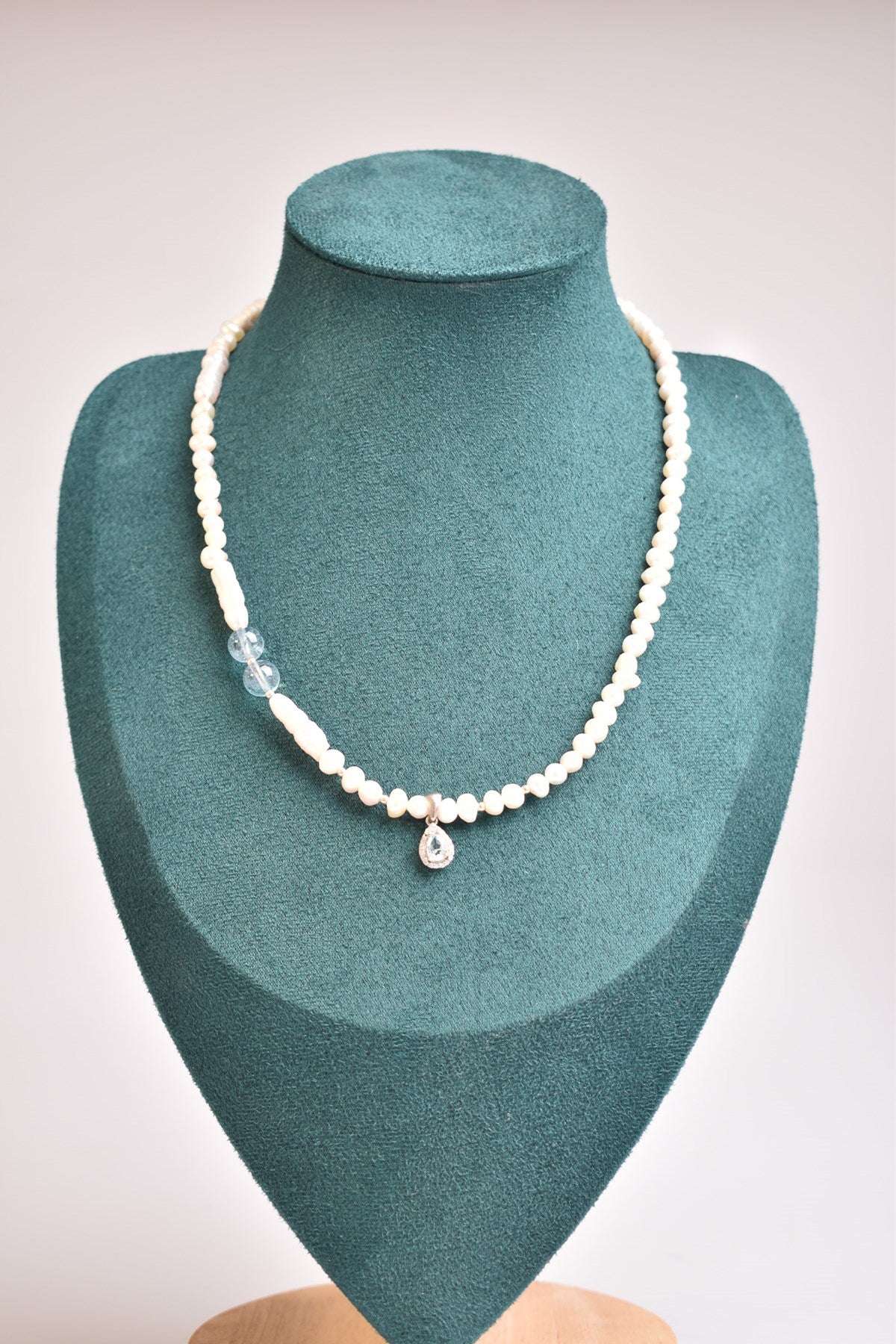 Pearl & Topaz Gemstone Necklace