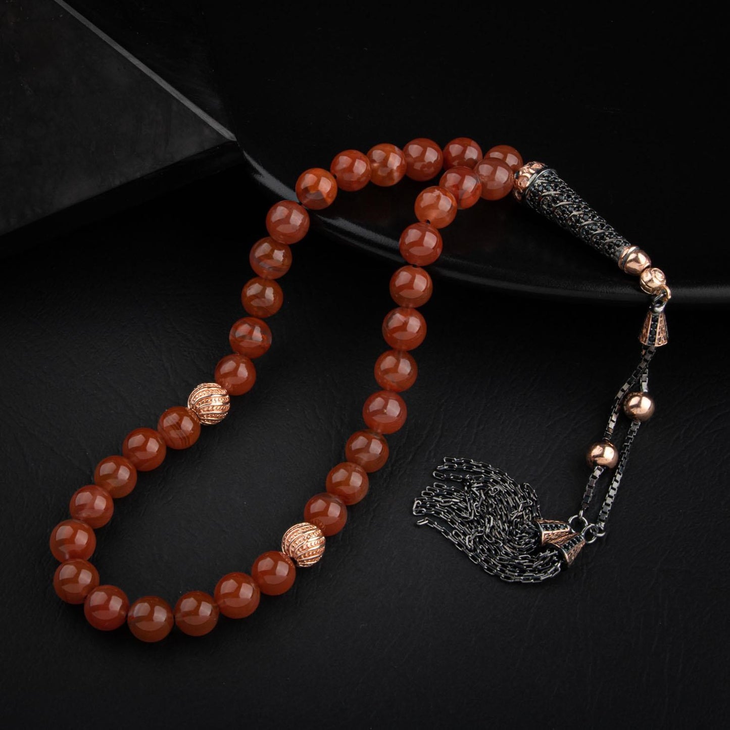 Yemen Agate Gemstone Prayer Beads - 8mm /33pc